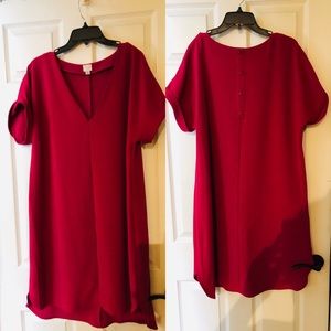 Pink V-Neck Shirt Dress - Gently Used